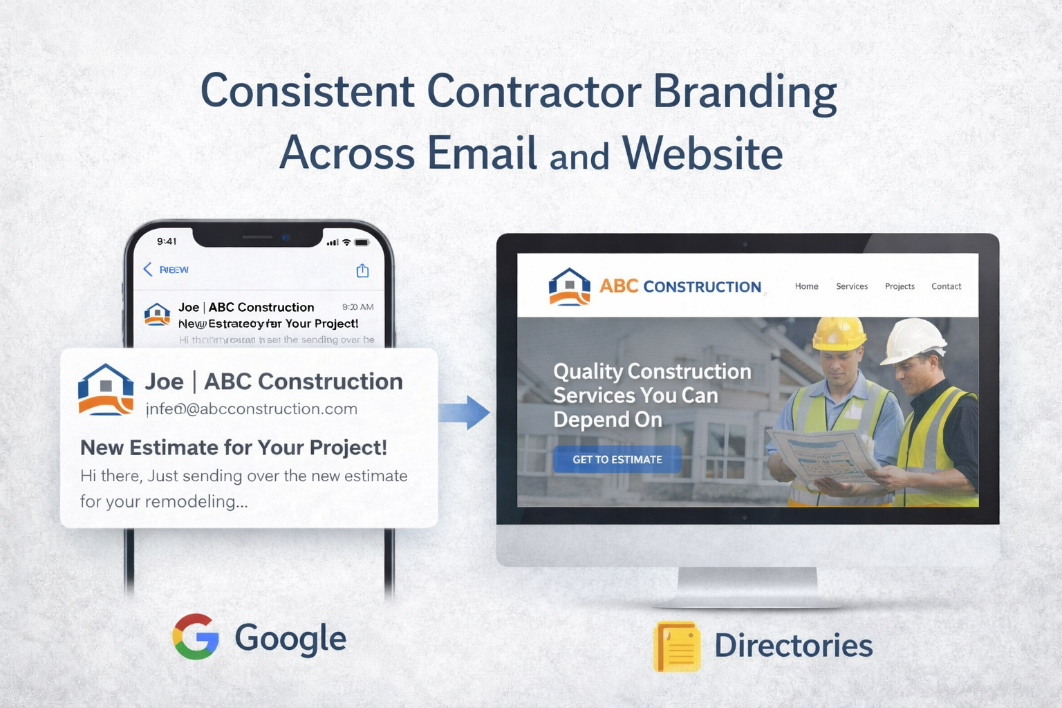Consistent contractor branding across email and website